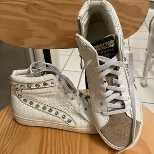 Vintage Havana Excel 8.5 White & Tan Jeweled Hightop